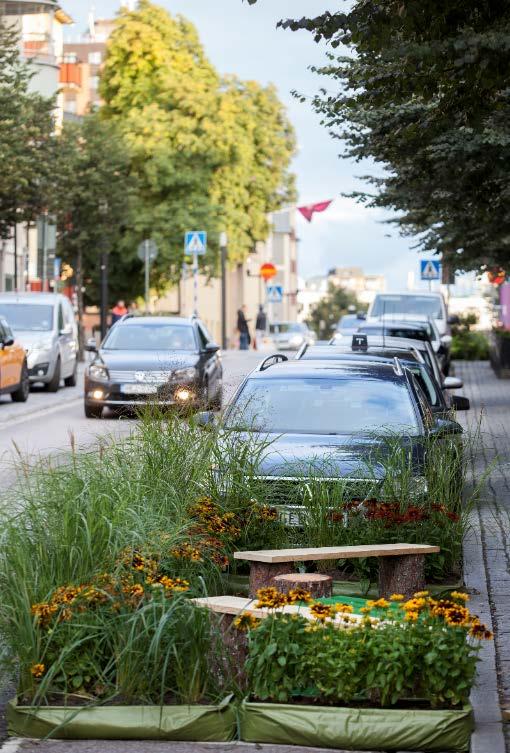 Popup-parker på Sturegatan under trafikantveckan. Foto: Fredrik Hjerling Vi är cyklist I samarbete med flertalet av länets andra kommuner genomfördes kampanjen Vi är cyklist under hösten 2017.
