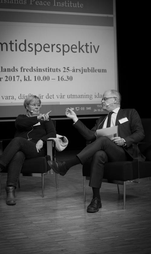 Institutets tillförordnade direktör deltog också i freds- och postkonfliktprocesserna i Burma/Myanmar, Östtimor och Colombia.