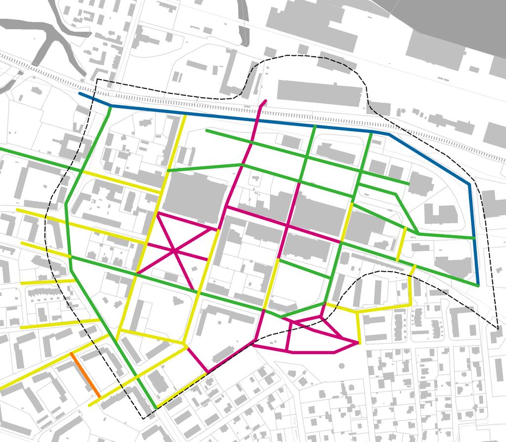 TRAFIKRUM KARTA: TRAFIKRUMSANALYS Frirum (Enbart gående och cyklister) Integrerat frirum (Bilar tillåtna på gåendes villkor) Mjuktrafikrum (Samspel mellan gående och bilister) Integrerat transportrum