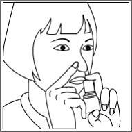 6. Ta ut pipen ur näsborren och andas ut genom munnen. 7. Upprepa steg 3 till 6 för den andra näsborren (Figur 3).