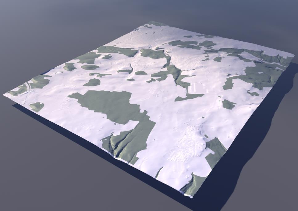 MNT Rivière s Textur Routes Forêts Bâti Bâti 3D Arbres e Mixte GI model