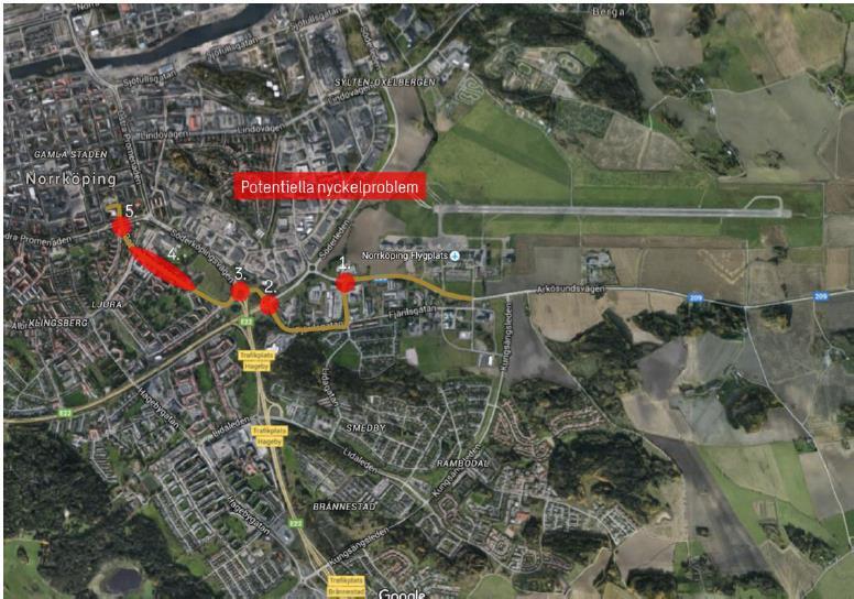 12 (31) Infartsleder för kollektivtrafik Inom utredningen har stadens infartsleder delats in i sju stråk där åtgärdsförslag presenteras tillsammans med restidsvinsten för respektive förslag.
