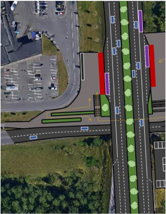 21 (31) Förstudie bytespunkt Marieborg Bytespunkt Marieborg bör placeras i anslutning till Trafikplats Marieborg och ha största delen av sin yta norr om Järngatan och öster om Stockholmsvägen.