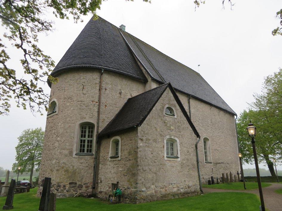 Kläckeberga kyrka före renovering, med absidkoret