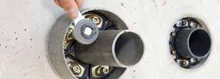 Exempelstorlekar på IBECO kedjetätningar Rördiameter Borrhål Antal segment mm mm st 40 65 5 x DG200 40 75 6 x DG250 40 80 5 x DG300 50 80 7 x DG200 63 90 8 x DG200 63 100 6 x DG300 63 110 7 x DG315