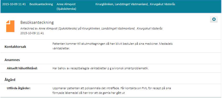 Typer av Anteckningar Följande typer av Anteckningar presenteras i NPÖ: Utredning Åtgärd/Behandling Sammanfattning Samordning Inskrivning Slutanteckning Anteckning