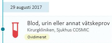 Provsvar i Journalöversikt Provsvar visas både i tidslinjen och i kalendern.