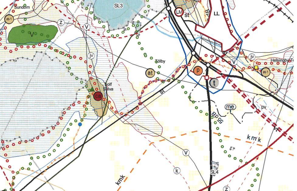 Solf Hägnan, kvarter 45-49 14 Bild 15. Utdrag ur landskapsplanen.