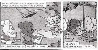 3B.10: Nalle-Maja gungar Bamse har satt upp en gunga i en trädgren. Nalle-Maja kan kan sätta sig på gungan alldeles själv och hon lyckas då få gungan att bilda 25 graders vinkel med lodlinjen.
