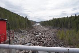 begränsad påverkan på forsen Ortofoto över Hotingsån från