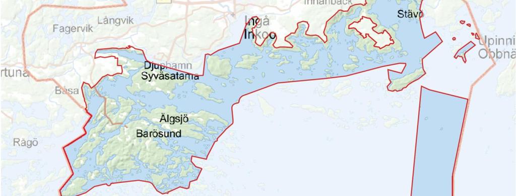innehållandes både fastlandsstränder och skärgård. Planeringsområdet inbegriper nästan hela den nuvarande generalplanens planområde för inre skärgården.