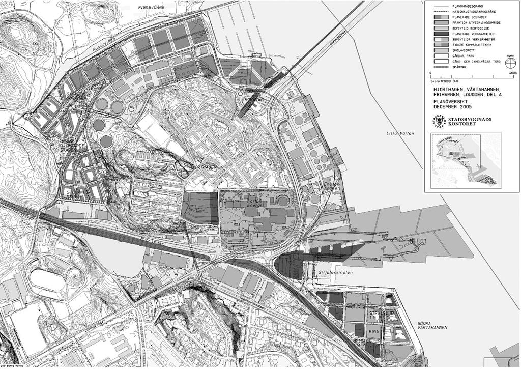 bl.a. Norra Djurgårdsstaden. Som underlag till programmet togs bl.a. fram trafikutredningar, landskapsanalys och en övergripande miljöbedömning.