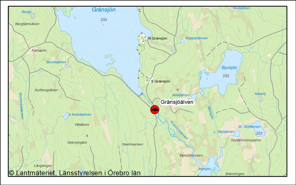 Gränsjöälven, 122-547 Vid elfisket fångades 18 öringar, vilket utgör en skattad besättningstäthet av 8 öringar per 100 m 2. Dessutom fångades 1 gädda.