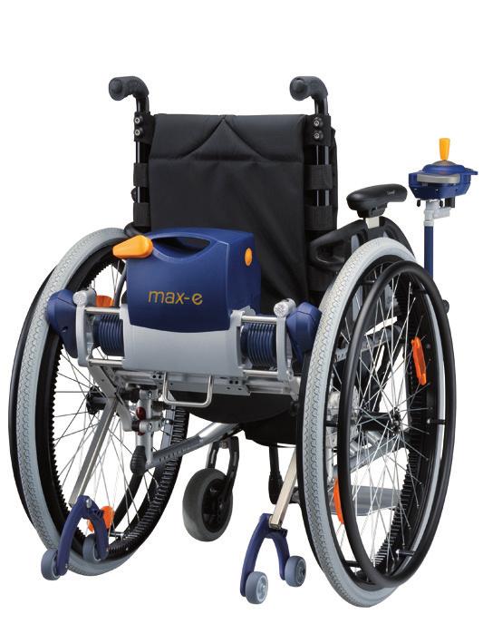 Tekniska specifikationer Tillåten totalvikt 200 kg (1) (person, rullstol, max-e) Möjliga hjulstorlekar 20 och 24" Hastighet framåt bakåt reglerbar 6 km/h 3 km/h Räckvidd med en batteriladdning upp