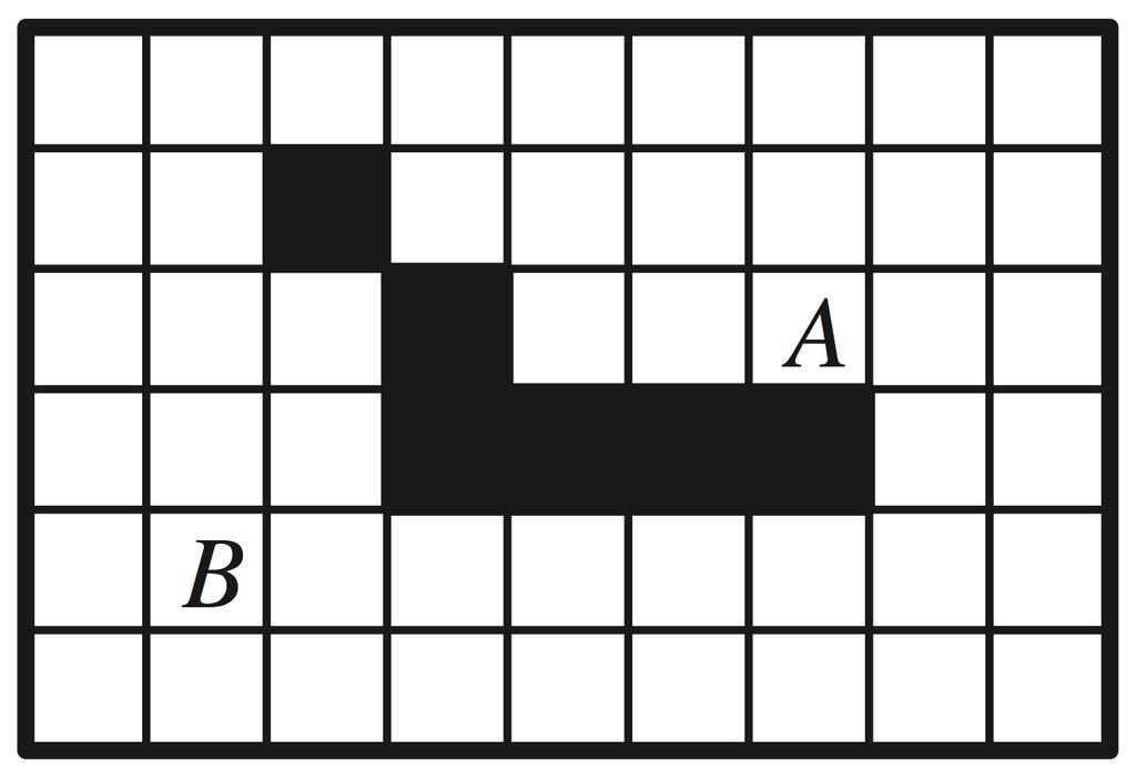 b) Utför iteration 8-konnektivitetsbevarande krympning av objektet. Visa hur figuren krymper genom att märka vilken fas, 2,, 4 som tar bort vilka pixlar.