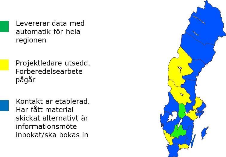 Lisbeth Isaksson Sida: 19 (32) Bilden nedan visar en sammanställning av status vid projektets slut 7.2 Utvecklingsområde: Visualisering av insamlade data 7.2.1 Syfte Övergripande syfte: Skapa stöd för visualisering av insamlade data som underlag för analys och verksamhetsförbättringar.