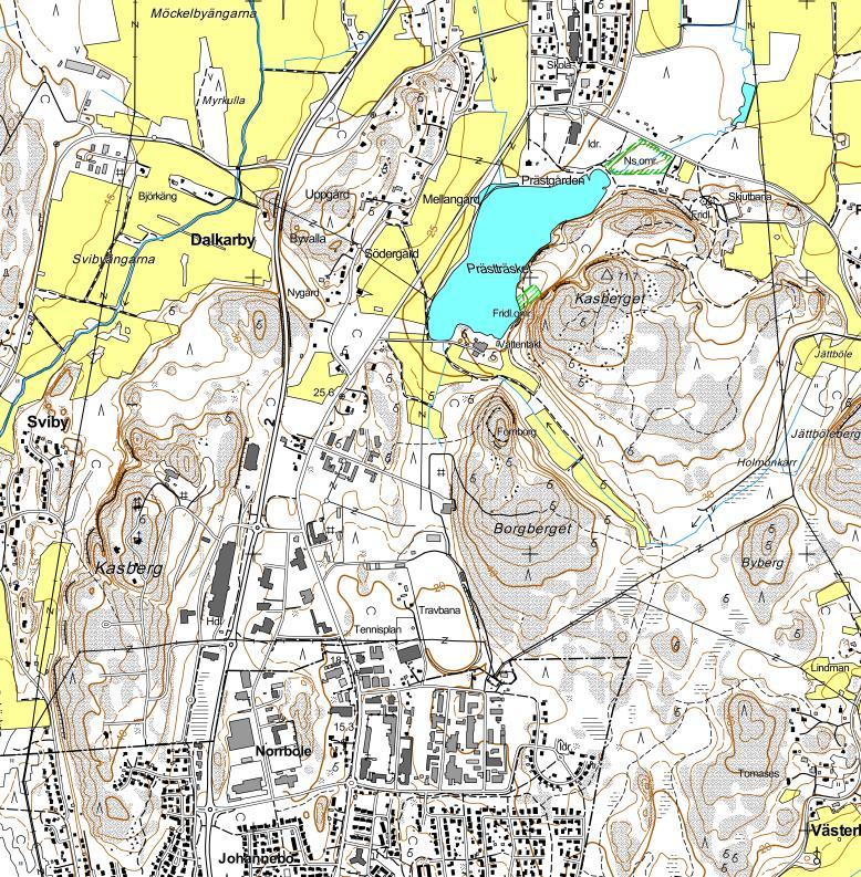 Områdesbestämning: Detaljplaneändring för tomt 2 i kvarter 4055 i Dalkarby by (405).