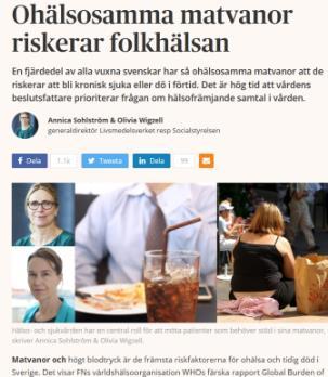 Övriga kommunikationsaktiviteter Flera olika utåtriktade insatser har gjorts under året för att nå ut med information till primärvårdens personal.