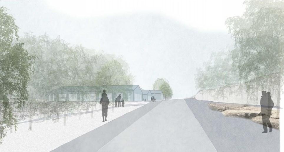 Sida 39 (67) Vy av förskolan Båtholmen från Vårbergsvägen mot norr (Cedervall Arkitekter). Vy av förskolan Båtholmen från Vårbergsvägen mot söder (Cedervall Arkitekter).