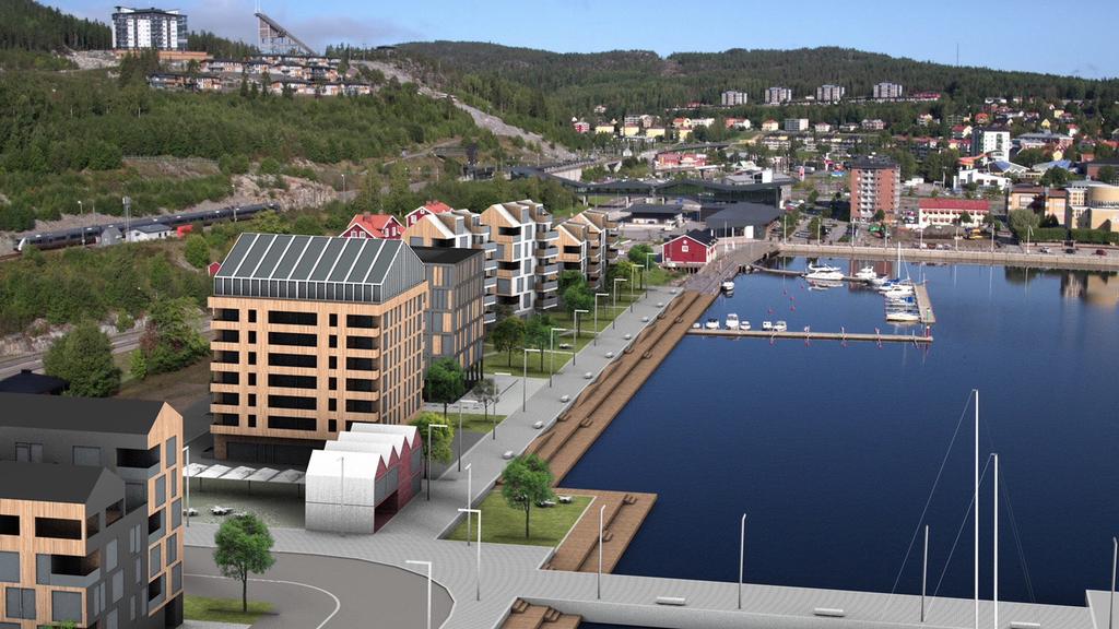 Mellan den pampiga gamla stationsbyggnaden och Saltmagasinet med restaurang, vandrarhem och båtplatser är kajen oexploaterad, vilket ger fantastiska möjligheter för bostadsrätter, lägenheter, kontor,