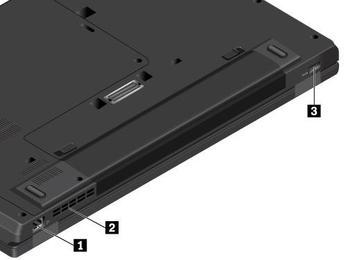 3 Fack för optisk enhet En optisk enhet kan ha installerats i facket för optisk enhet. 4 USB 3.0-kontakter Du kan använda USB 3.