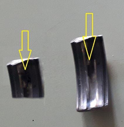 Figur 22. Ytterringens rullbanor som placeras på mikroskopet. Rullkropparna och den innerringen erhålls kvar, d.v.s. utan att sektionera de till mindre bitar.