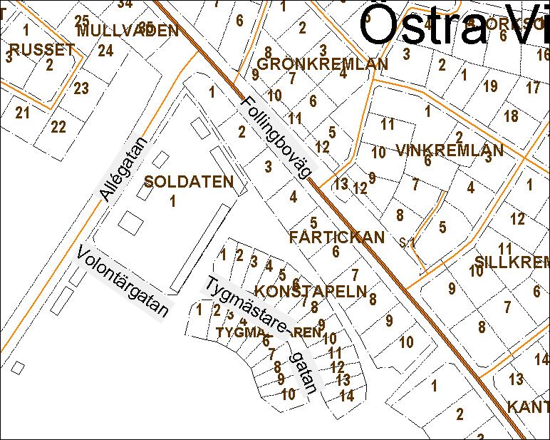 2004-10-13 Byggnadsnämndens arbetsutskott Au 485 Dnr 43252 VISBY SOLDATEN 1- Gatunamn 1. Gatunamnen Volontärgatan och Tygmästaregatan fastställs. 2.