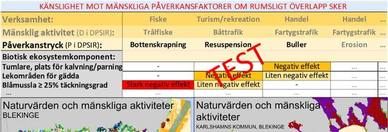 Havs- och vattenmyndighetens rapport 2017:XX genomförts). Av denna anledning är det även bra om de mänskliga påverkanstryckena också är kopplade till verksamheter och mänskliga aktiviteter 56.