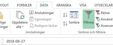 Gå till kolumnen Registrerad och Sortera A-Ö) så läggs alla anmälda (Ja) först och de som inte anmälda (Nej) sist i arket.