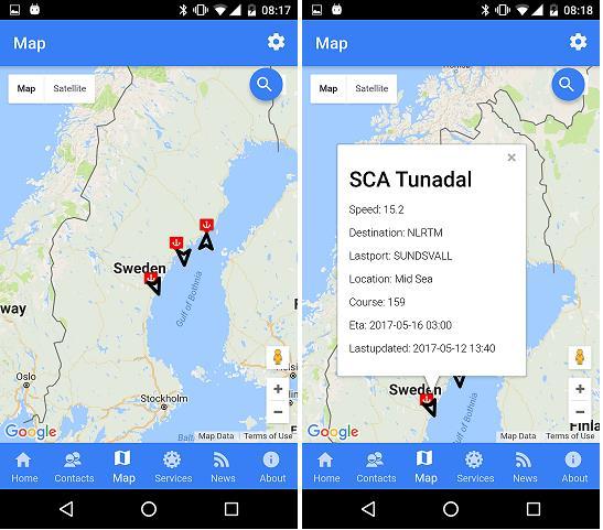 emot. Na r anva ndaren trycker pa ett objekt sa kommer det upp en informationsruta som visar den senaste datan. Figur 5: