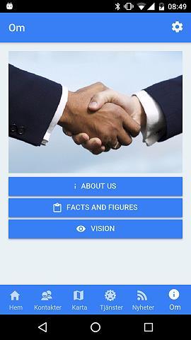 5.5.7 Informationssida Pa informationssidan figur 9 sa presenteras fakta om fo retaget och vilka visioner