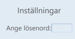 Klicka på menysymbolen längst upp till vänster och sedan på Inställningar. Ange lösenord 9100.