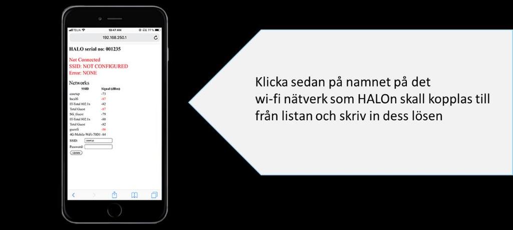 Du ska också se en lista över tillgängliga nätverk, markera det