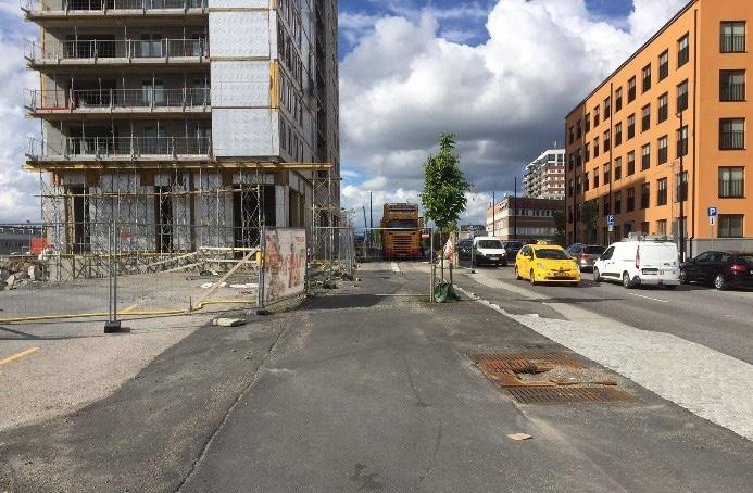 4. Åtgärdad sträcka: Vid Haninge Centrum har sträckan nyligen uppgraderats.