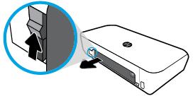 Använda skrivarens batteri Skrivaren levereras med ett uppladdningsbart litium-jonbatteri som kan installeras på skrivarens baksida. Placeringen visas i Baksida.