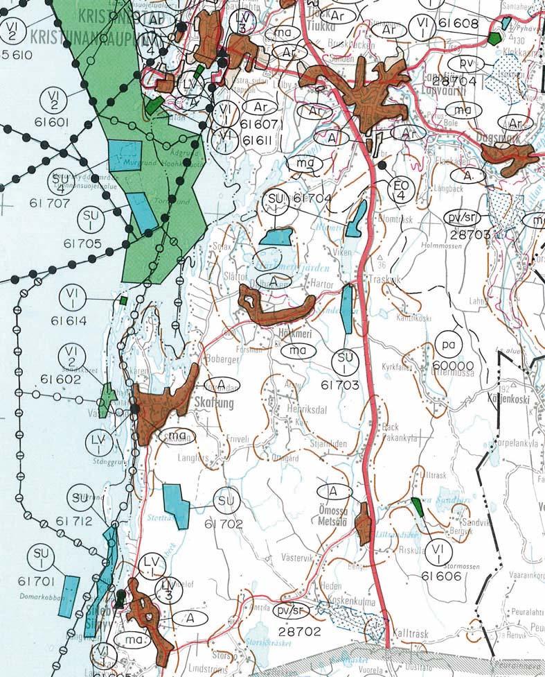 2.2.12 Planeringssituation 2.2.12.1 Regionplan På planområdet gäller regionplanen för Vasa kustregion (1995). Från början av år 2010 ändrades den till Österbottens landskapsplan.