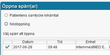 spärr i Uppmärksamhetssignalen, kan information