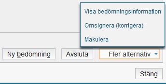 Ändring som gjorts vid Omsignering (korrigera) visas under Visa