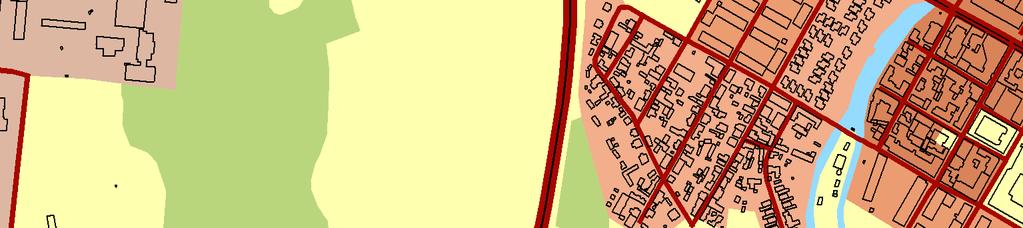 Utdrag ur fastighetskartan över Falu stad med de tidigare undersökningarna utmarkerade. Det aktuella undersökningsområdet (UO) markerat med blått och den större schaktgropen med svart. Skala 1:10 000.
