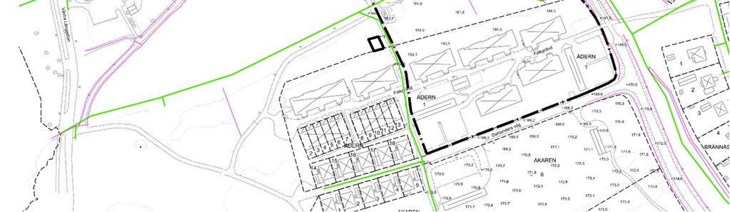 Flöden Planområdet ligger nedströms ett avrinningsområde som är nästan tre gånger större än själva planområdet (grönt område i figur nedan). Avrinningsvägarna visas som ljusblå pilar.