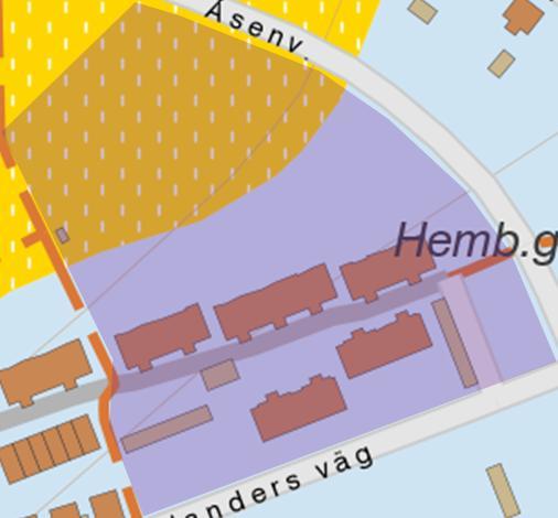 För de angränsande områdena vid Åsen/Falkgränd/ Dahlanders väg (södra delen av planområdet) och i kv.