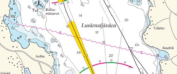Nr 22 6 Mellersta Östersjön / Central Baltic Sjökort/Chart: 6231 1183 Sverige. Mellersta Östersjön. Inseglingen till Västervik. Lusärnafjärden. Undervattenskabel utlagd.
