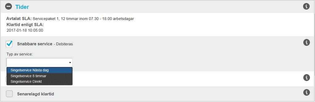 Beställa Singelservice i Kundportalen Så
