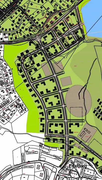 Sidan 14 av 17 Område mellan Edsberg och Väsjön I planen föreslås en ny korridor med stadsstruktur som sträcker sig mellan Edsberg, Väsjön och Frestavägen.
