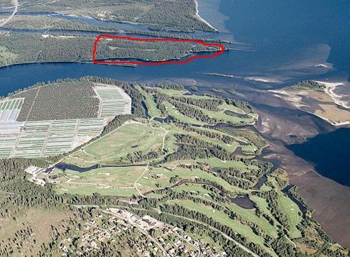 Rödmarkerat område visar utredningsområdet med