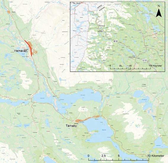 2. Beskrivning av projektet, dess bakgrund, ändamål och projektmål 2.1. Bakgrund Hemavan är en expansiv turistort som ligger längs E12 i Storumans kommun, Västerbottens län, se figur 2.1.1. Samhället med sin långsträckta bebyggelse har under åren utvecklats längs E12, Blå vägen.