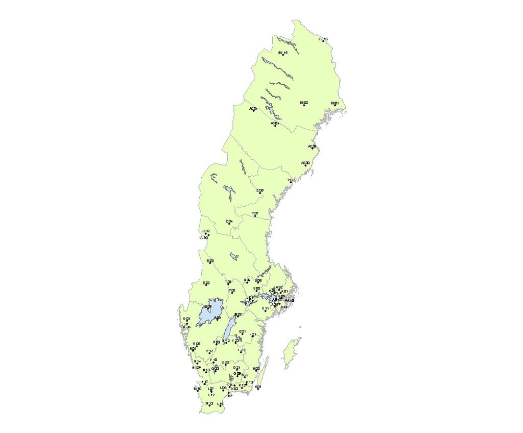 naturlig försurning, Levande skogar, Levande sjöar och vattendrag, Hav i balans, Levande kust och skärgård, Ingen övergödning, Grundvatten av god kvalitet samt Myllrande våtmarker.