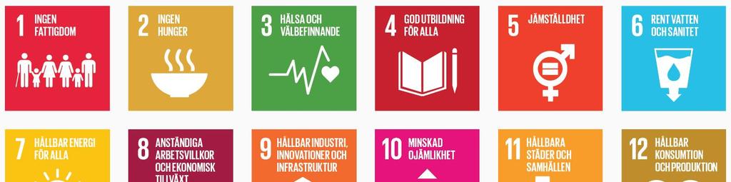 Många hållbarhetsmål Några exempel: Globala FNs SDG 2030,