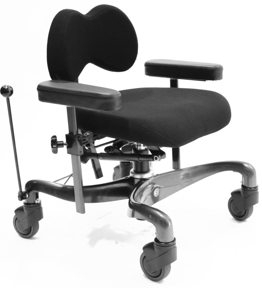 armrest 3) back support - standard 4) armrest height adjustment 5) rear castors - with brake 6) depth adjustment - upper back 7)