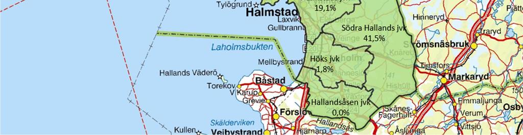 Svenska Jägareförbundets målsättning är att nå en täckningsgrad om 30 % i länets alla kretsar.